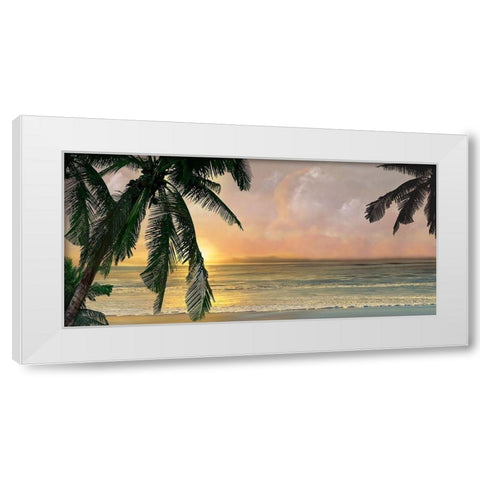 Sunset Cove White Modern Wood Framed Art Print by Calascibetta, Mike