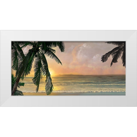 Sunset Cove White Modern Wood Framed Art Print by Calascibetta, Mike