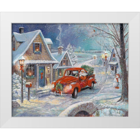 Santas Tree Farm White Modern Wood Framed Art Print by Manning, Ruane