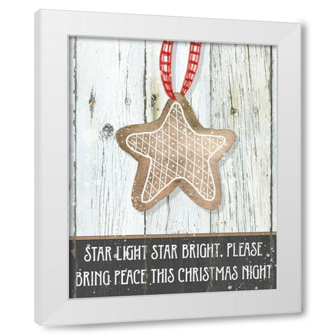 Gingerbread Star White Modern Wood Framed Art Print by Robinson, Carol