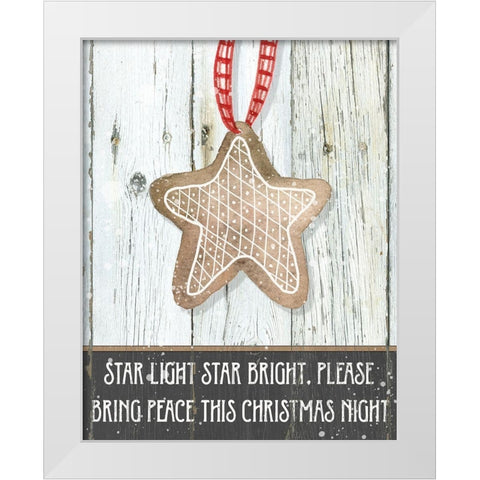 Gingerbread Star White Modern Wood Framed Art Print by Robinson, Carol