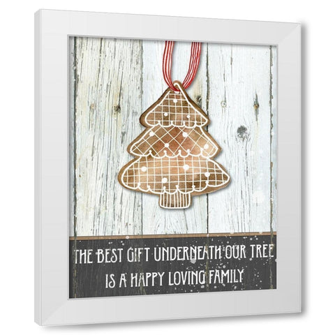 Gingerbread Tree White Modern Wood Framed Art Print by Robinson, Carol