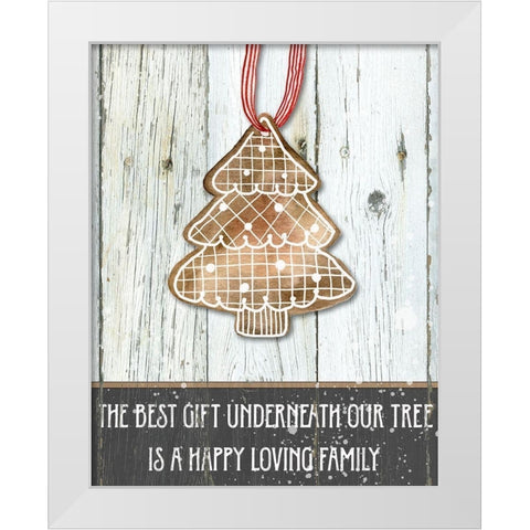 Gingerbread Tree White Modern Wood Framed Art Print by Robinson, Carol