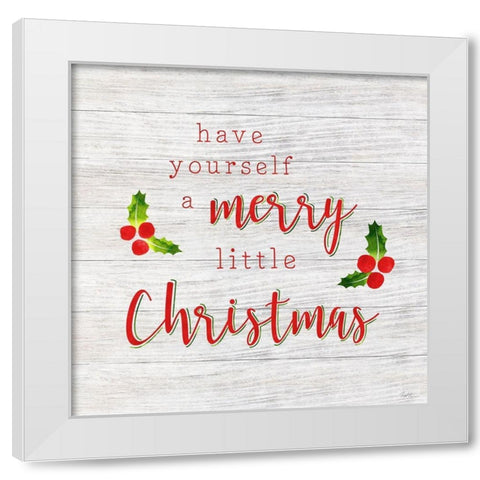 Merry Little Christmas White Modern Wood Framed Art Print by Carpentieri, Natalie