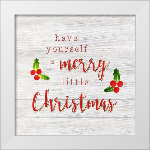 Merry Little Christmas White Modern Wood Framed Art Print by Carpentieri, Natalie