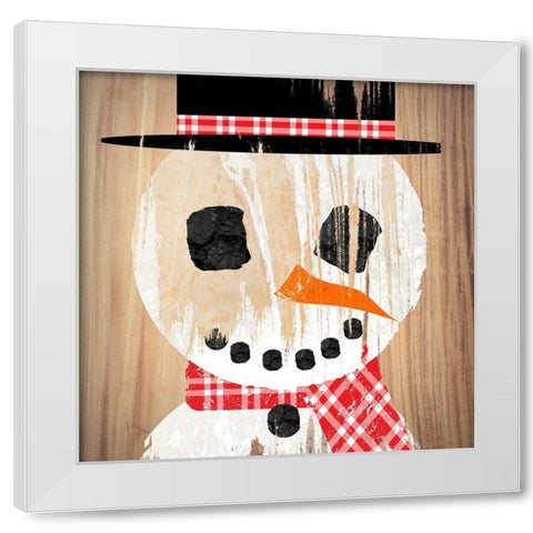 Frosty White Modern Wood Framed Art Print by Santiago, Daniela