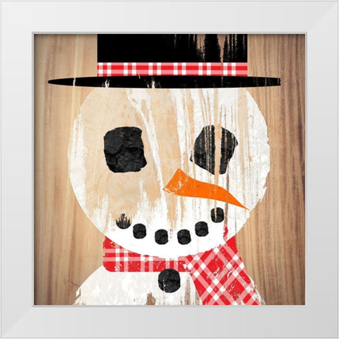 Frosty White Modern Wood Framed Art Print by Santiago, Daniela