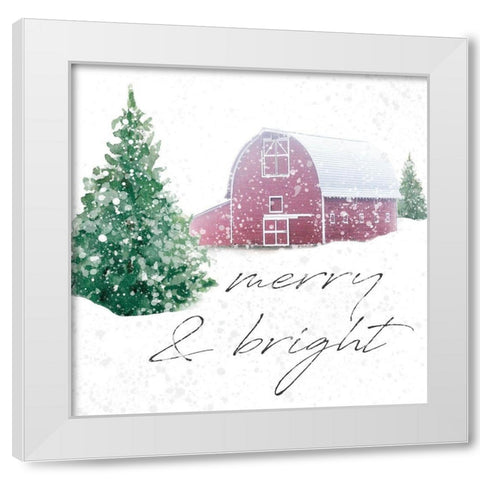 Farmhouse Christmas White Modern Wood Framed Art Print by Robinson, Carol