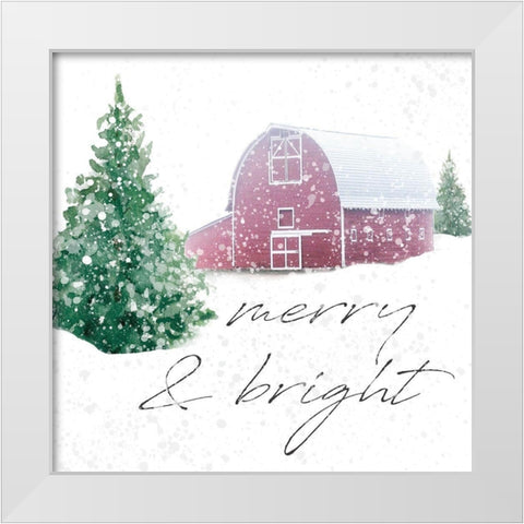 Farmhouse Christmas White Modern Wood Framed Art Print by Robinson, Carol