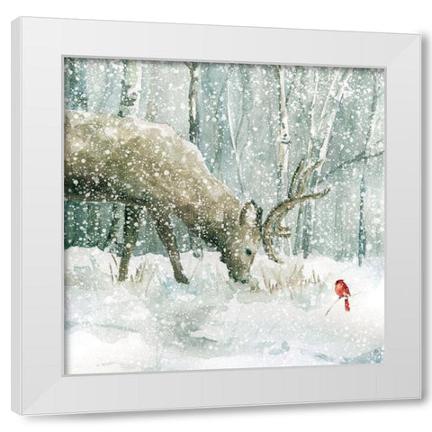 Winter Forest Friends White Modern Wood Framed Art Print by Robinson, Carol
