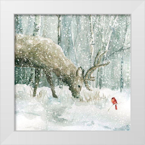 Winter Forest Friends White Modern Wood Framed Art Print by Robinson, Carol