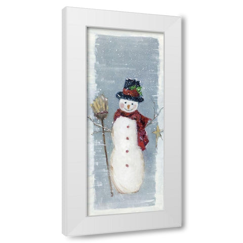 Primitive Snowman II White Modern Wood Framed Art Print by Swatland, Sally