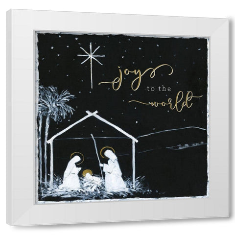 Joy to the World Nativity White Modern Wood Framed Art Print by Swatland, Sally