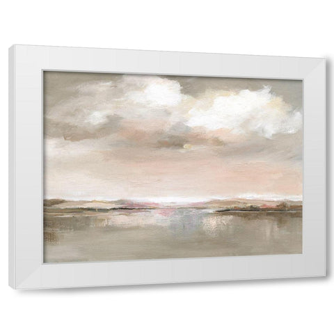 Evening Drama White Modern Wood Framed Art Print by Nan