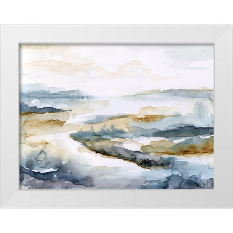 Estuary I White Modern Wood Framed Art Print by Nan