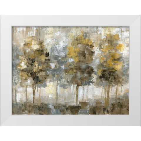 Linen Trees White Modern Wood Framed Art Print by Nan