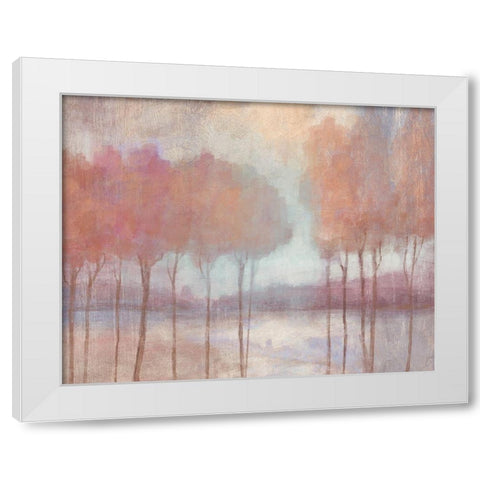 Blushing Trees White Modern Wood Framed Art Print by Nan