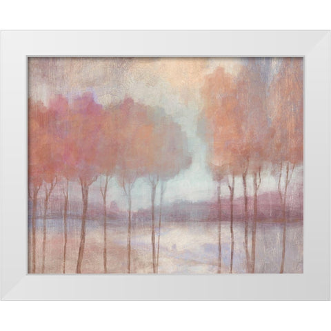 Blushing Trees White Modern Wood Framed Art Print by Nan