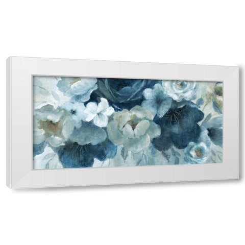 Blue on Blue White Modern Wood Framed Art Print by Robinson, Carol