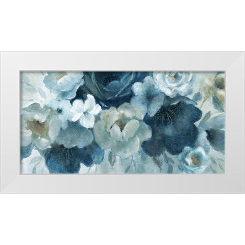Blue on Blue White Modern Wood Framed Art Print by Robinson, Carol