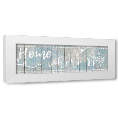 Home Story White Modern Wood Framed Art Print by Santiago, Daniela