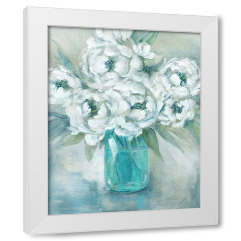 Pure Peonies White Modern Wood Framed Art Print by Robinson, Carol
