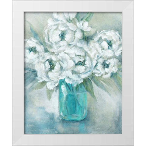 Pure Peonies White Modern Wood Framed Art Print by Robinson, Carol
