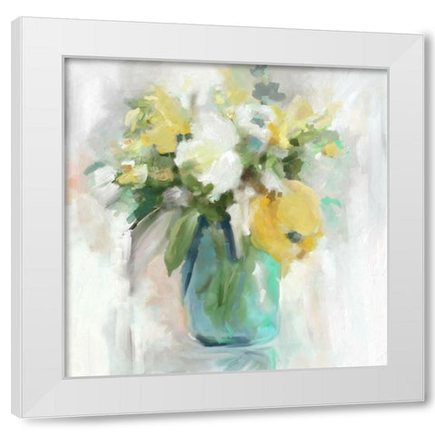 Impasto Bouquet White Modern Wood Framed Art Print by Robinson, Carol