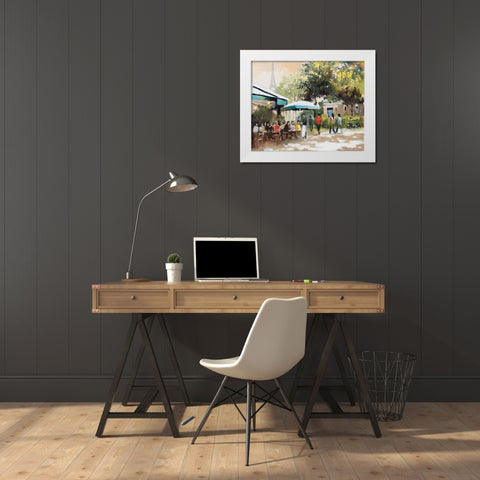 Paris Teal I White Modern Wood Framed Art Print by Orme, E. Anthony