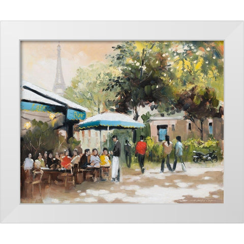 Paris Teal I White Modern Wood Framed Art Print by Orme, E. Anthony