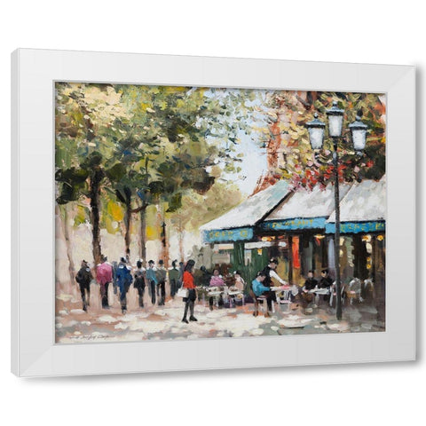 Paris Teal II White Modern Wood Framed Art Print by Orme, E. Anthony