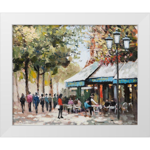 Paris Teal II White Modern Wood Framed Art Print by Orme, E. Anthony
