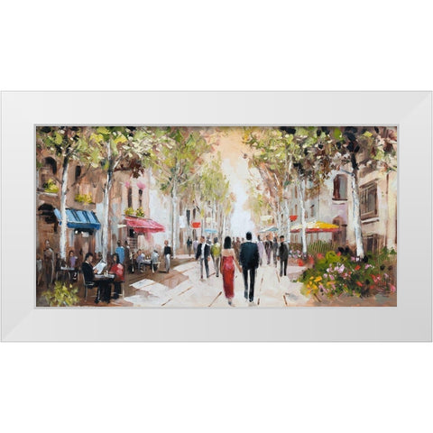Paris Teal III White Modern Wood Framed Art Print by Orme, E. Anthony