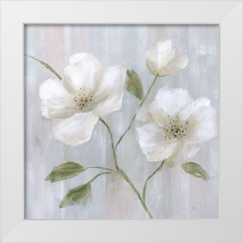 Garden Dreams II White Modern Wood Framed Art Print by Nan