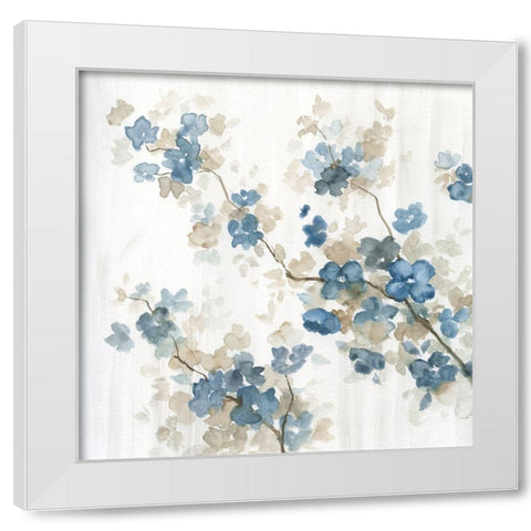 Dogwood in Blue II White Modern Wood Framed Art Print by Nan