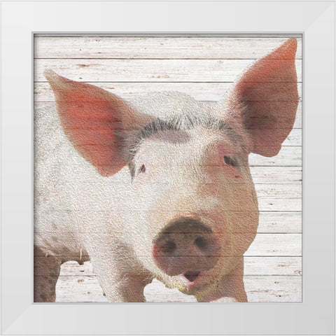 Wilbur White Modern Wood Framed Art Print by Santiago, Daniela