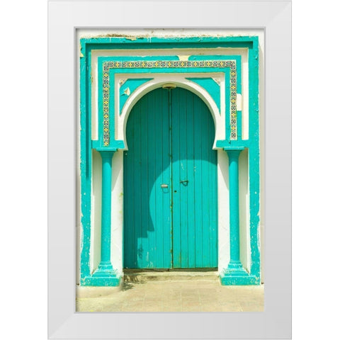 Tunisia Door White Modern Wood Framed Art Print by Tondini, Dominico