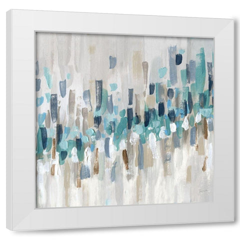 Staccato Blue II White Modern Wood Framed Art Print by Craven, Katrina