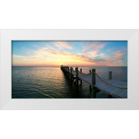 Dockside White Modern Wood Framed Art Print by Carpentieri, Natalie