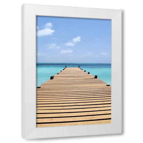 Blue Skies White Modern Wood Framed Art Print by Carpentieri, Natalie