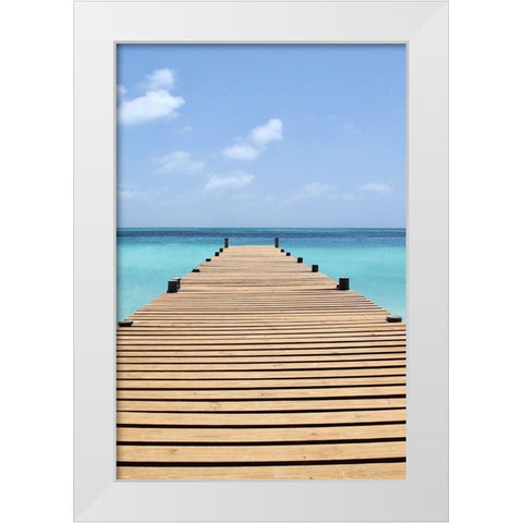 Blue Skies White Modern Wood Framed Art Print by Carpentieri, Natalie
