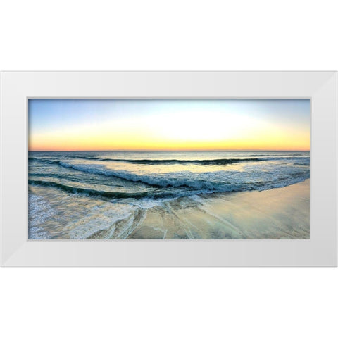 West End Sunrise White Modern Wood Framed Art Print by Carpentieri, Natalie