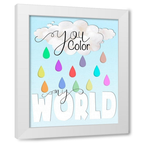 Color My World White Modern Wood Framed Art Print by Santiago, Daniela