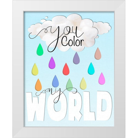 Color My World White Modern Wood Framed Art Print by Santiago, Daniela