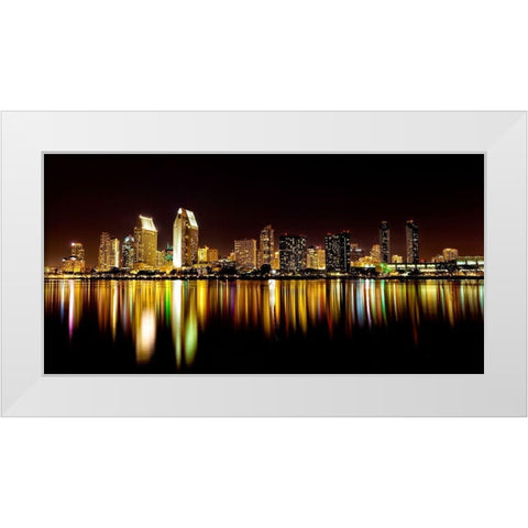 San Diego Skyline White Modern Wood Framed Art Print by Shoemaker, Andrew