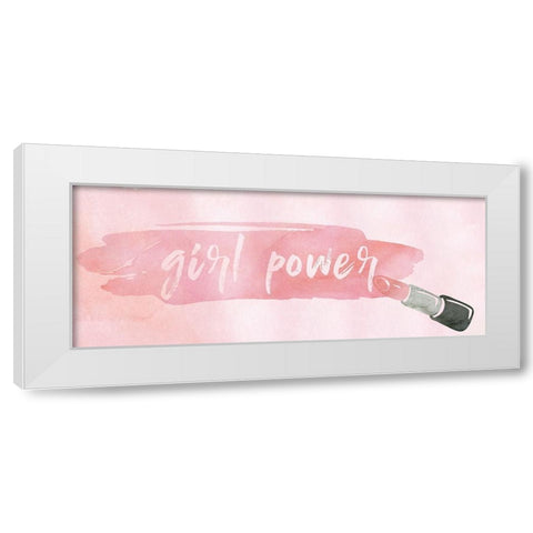 Girl Power White Modern Wood Framed Art Print by CAD Designs