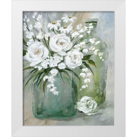 Rosey Afternoon White Modern Wood Framed Art Print by Nan