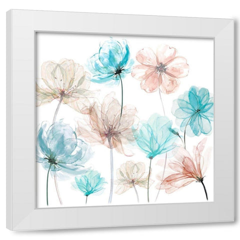 Blush and Blue White Modern Wood Framed Art Print by Robinson, Carol