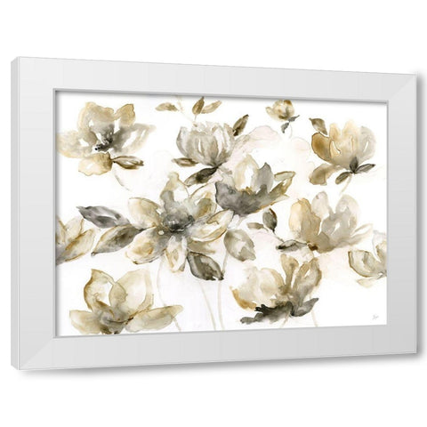 Natures Dance White Modern Wood Framed Art Print by Nan