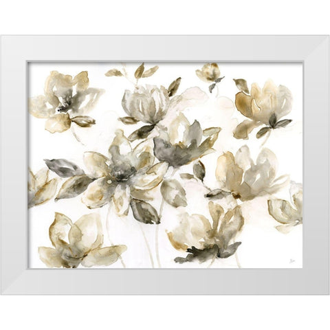 Natures Dance White Modern Wood Framed Art Print by Nan